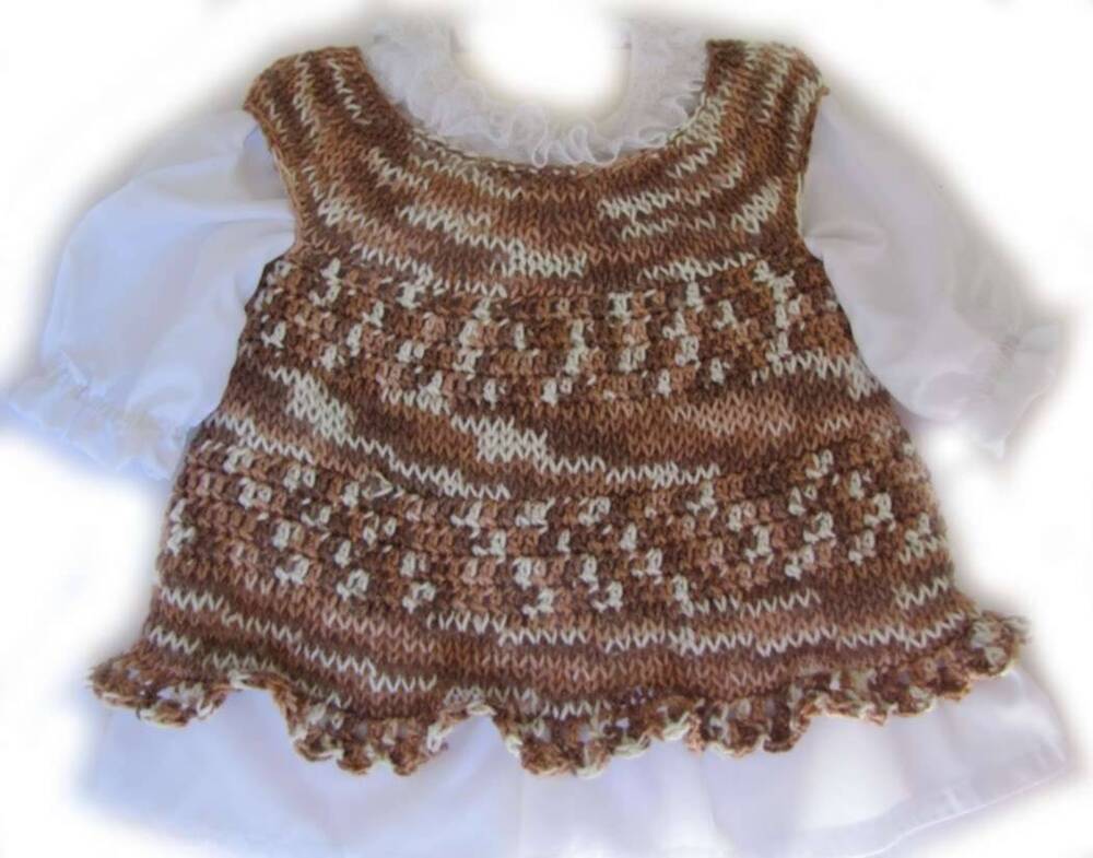 KSS Natural and White Crocheted Top Dress (18 Months) KSS-DR-072-EBK