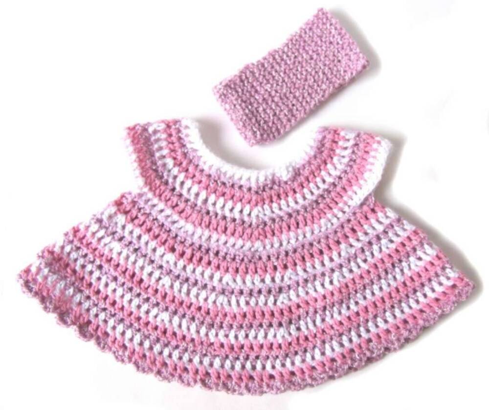 KSS Knitted/Crocheted Dress with Headband 6 Months KSS-DR-081-AZ