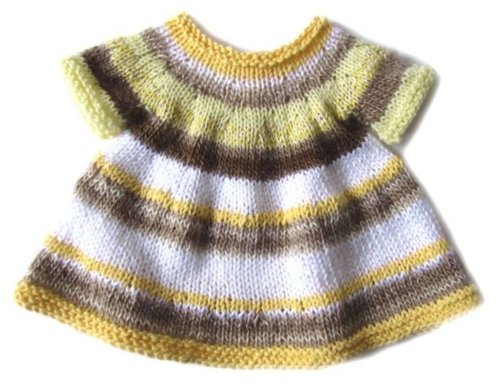 KSS Brown/Yellow/White Knitted Dress (18 Months) KSS-DR-086-EB