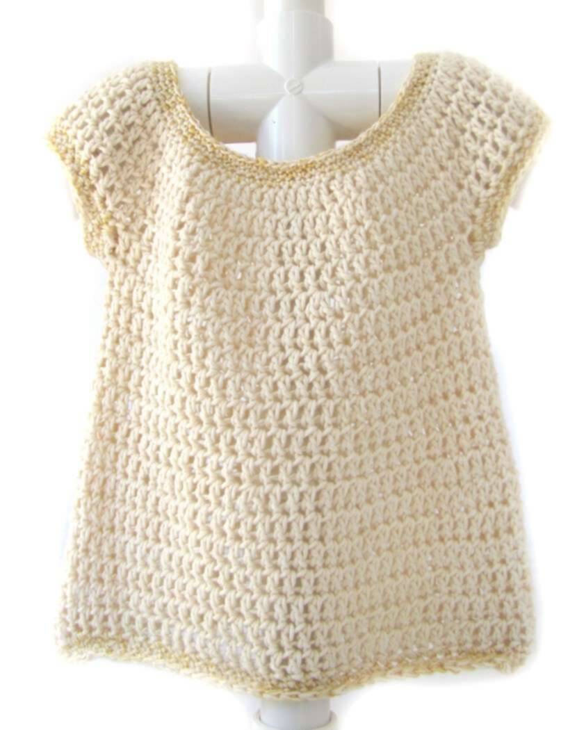 KSS Natural Color Crocheted Cotton Dress 12 Months KSS-DR-101-EB