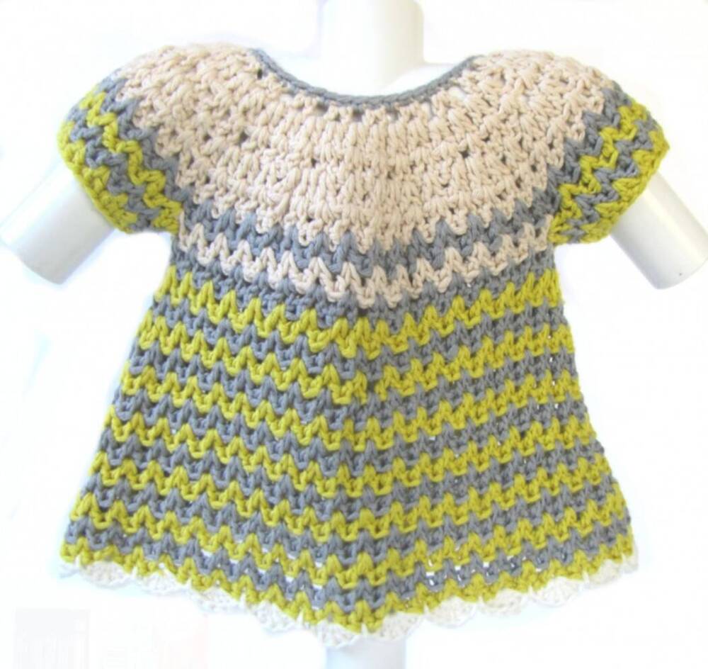 KSS Baby Crocheted Pink/Ivory Dress 0-3 Months KSS-DR-147-EB