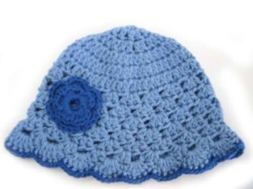 KSS Blue Handmade Cotton Cap Size 14" (6-12months)