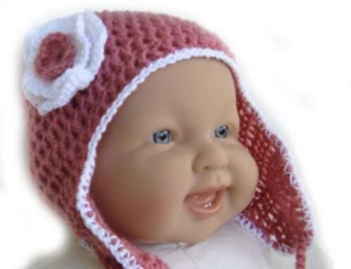 KSS Pink Handmade Acrylic Cap Size 14" (6-12 months