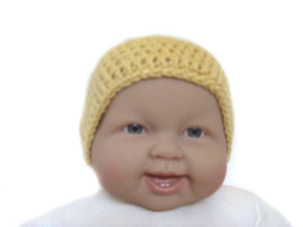 KSS Yellow Crocheted Cotton Cap 15-16" (9-18 Months) KSS-HA-094-AZ