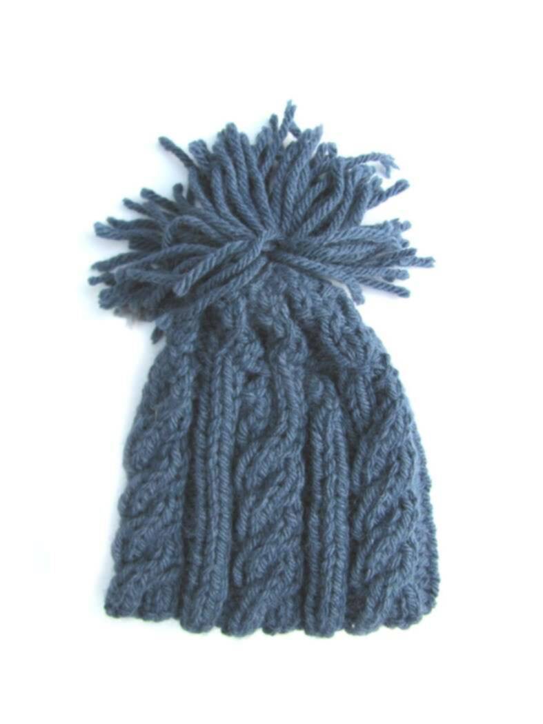 KSS Blue Wool Blend Hat with Loose Tassel 15 - 18" (1 - 3 Yrs) KSS-HA-152