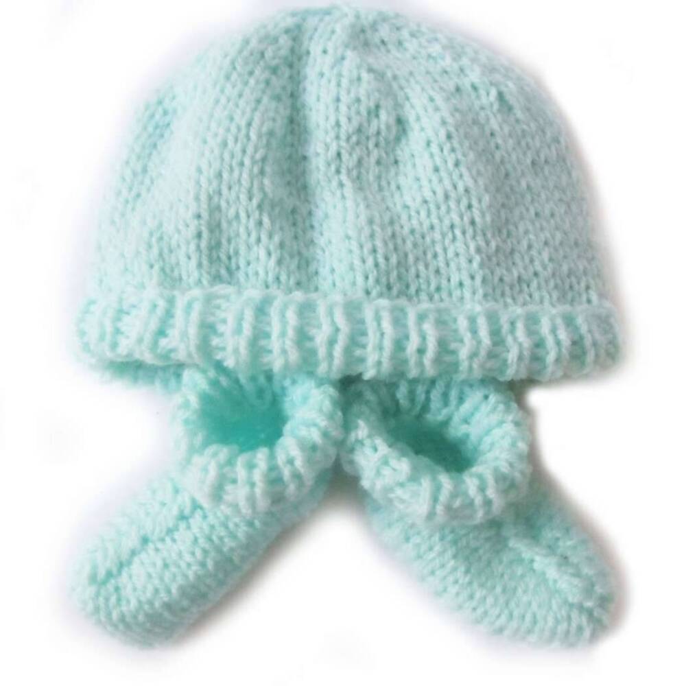 KSS Pastel Knitted Booties and Hat set (3-6 Months) HA-157 KSS-HA-157-EBK