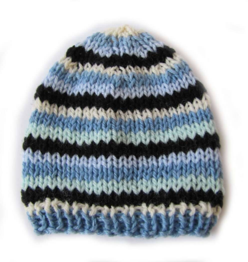 KSS Blue Striped Cotton/Acrylic Hat 11 - 13" (0 - 3 Months) KSS-HA-163