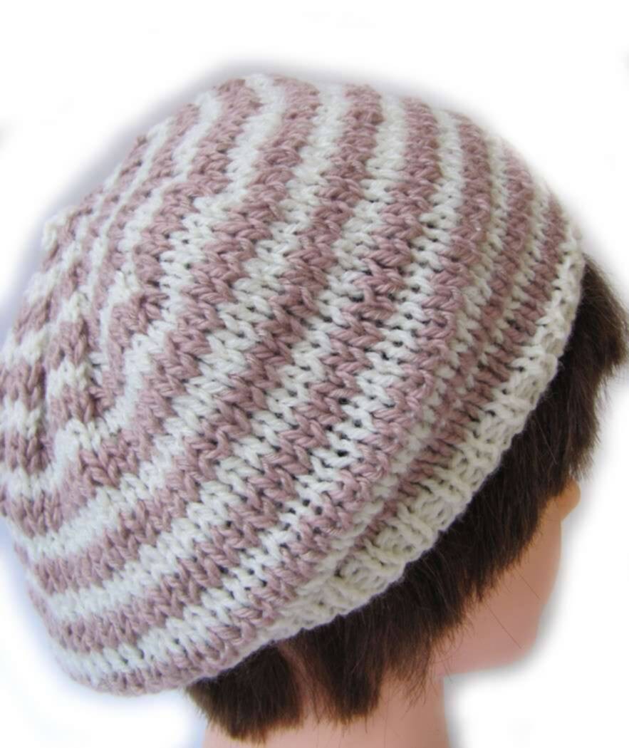 KSS Beige Cotton/Acrylic striped Knitted cap 19-21" (4 Years and up) KSS-HA-166-ET