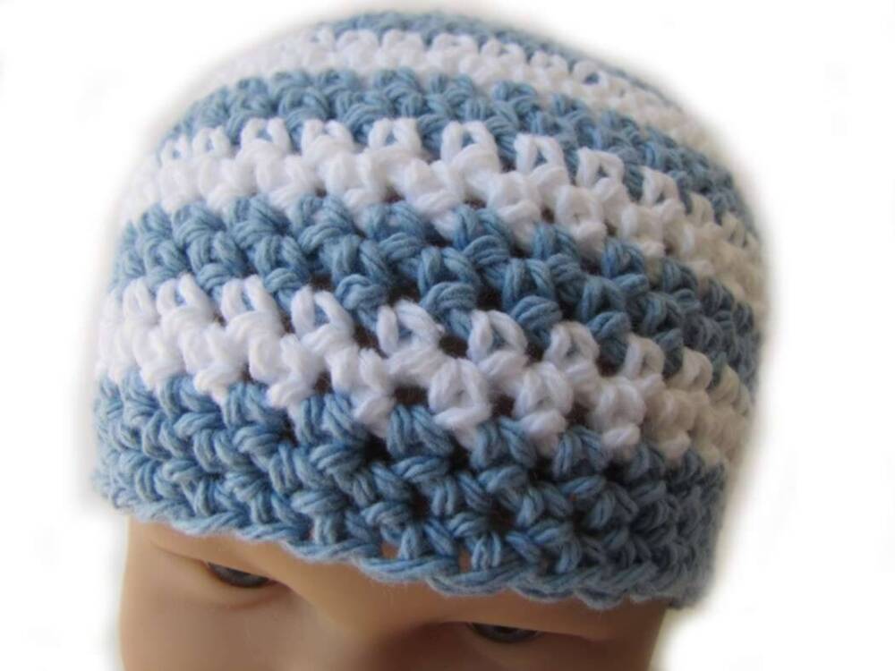 KSS Blue/White Striped Cotton Hat 15 - 16" (6 - 18 Months) KSS-HA-167-EB