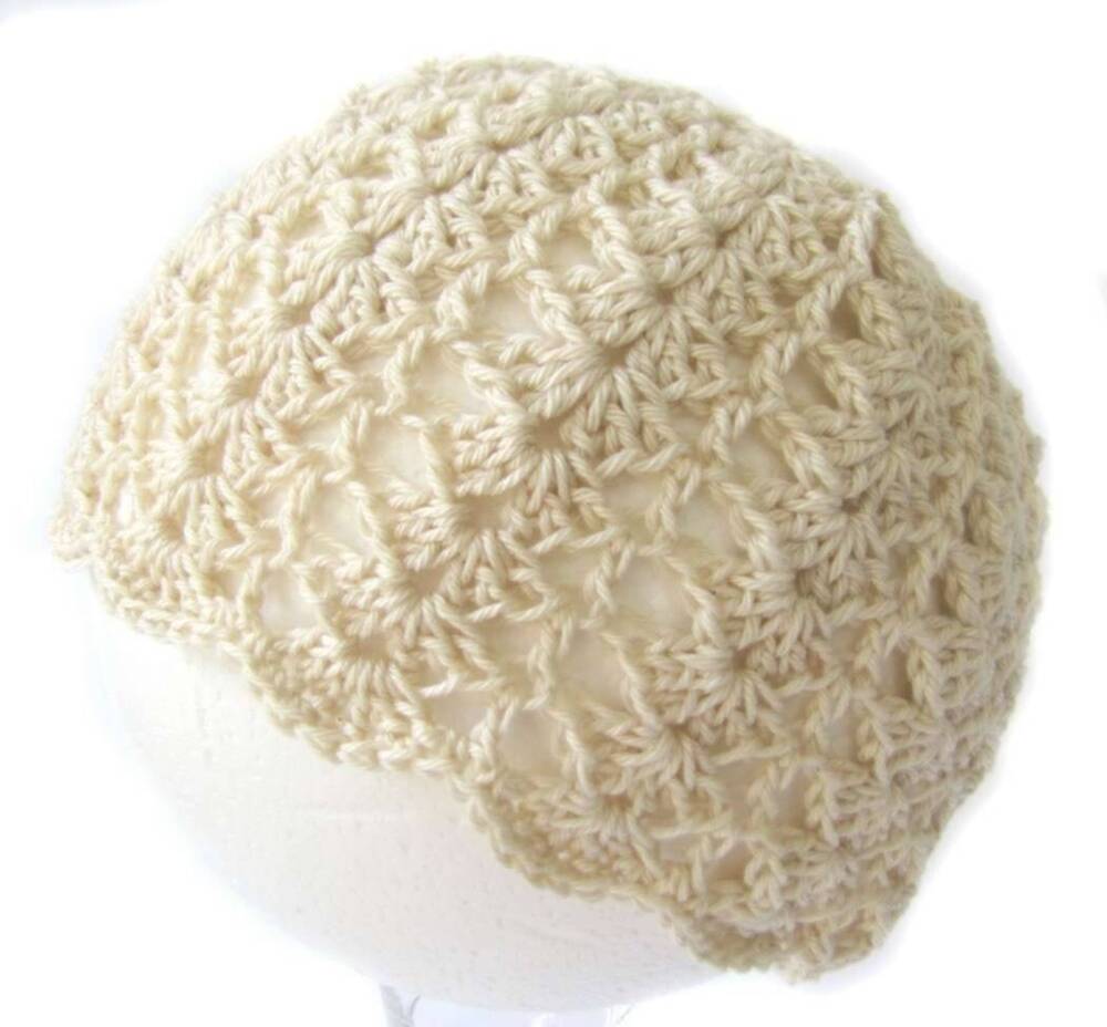 KSS Lacy Natural Handmade Cotton Cap Size 18" (2-3 years) KSS-HA-222