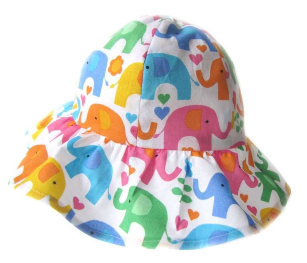 KSS Cotton Sunhat with Small Elephants Size 12 Months KSS-HA-229-DR-129-EB