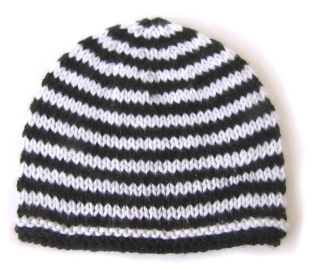 KSS Black/White Striped Acrylic Hat 13-15" (3 - 9 Months) KSS-HA-242