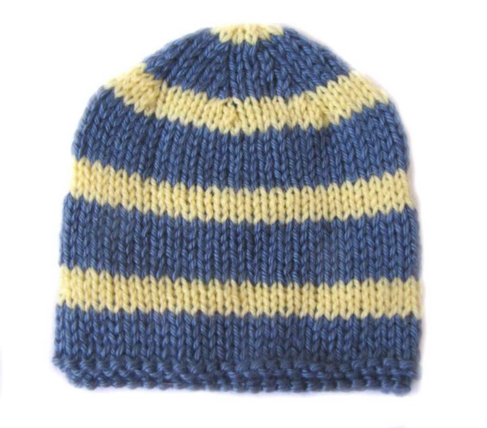 KSS Blue Striped Cotton/Acrylic Hat 11 - 13" (Newborn) KSS-HA-246