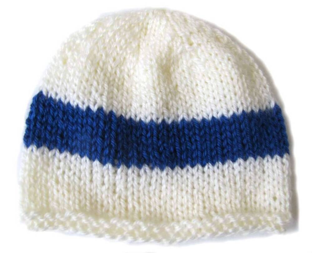 KSS White Beanie with Finnish Colors 14-16 inch (3-24 Months) KSS-HA-263