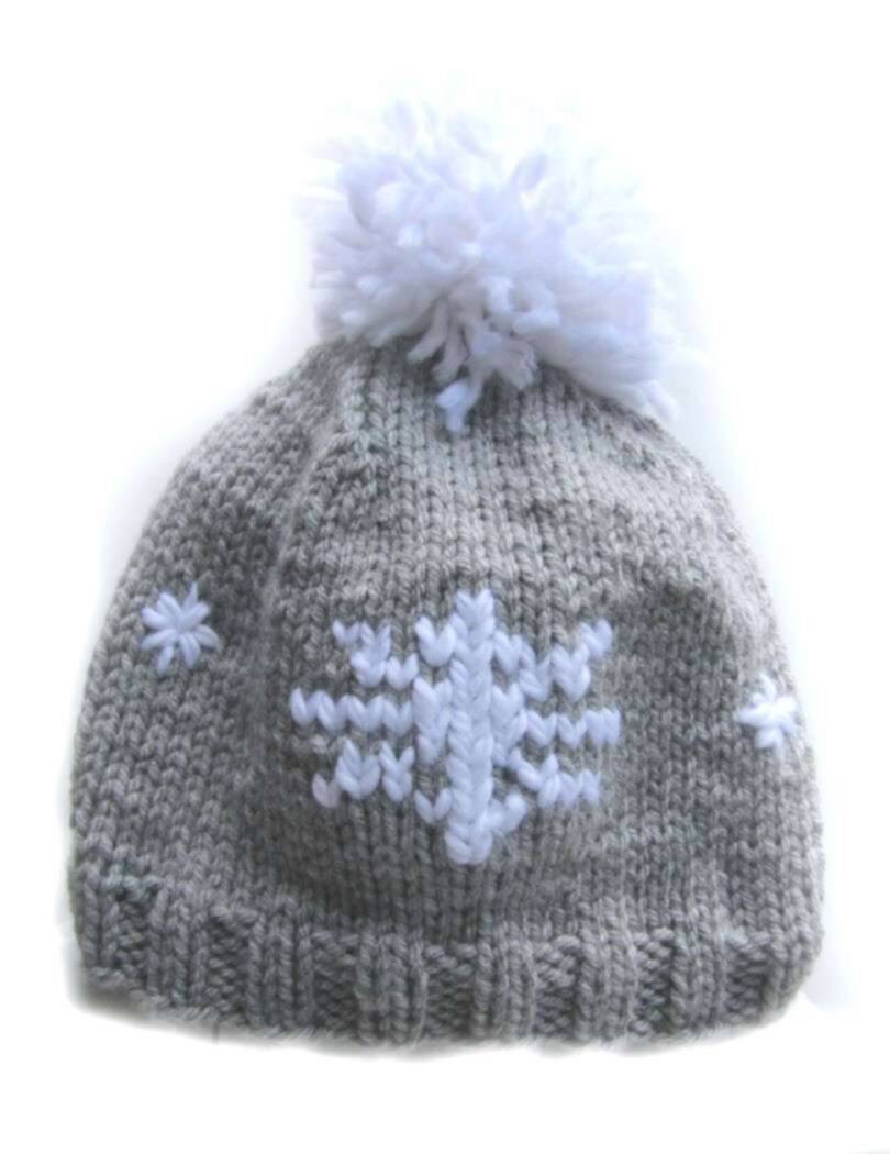 KSS Snowflake Hat with White Pom Pom 14 - 16" (6 -18 Months) KSS-HA-392