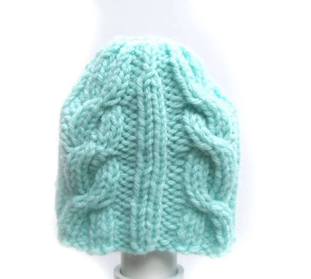 KSS Blue Wool Blend Hat with Loose Tassel 10 - 11" (Newborn KSS-HA-394