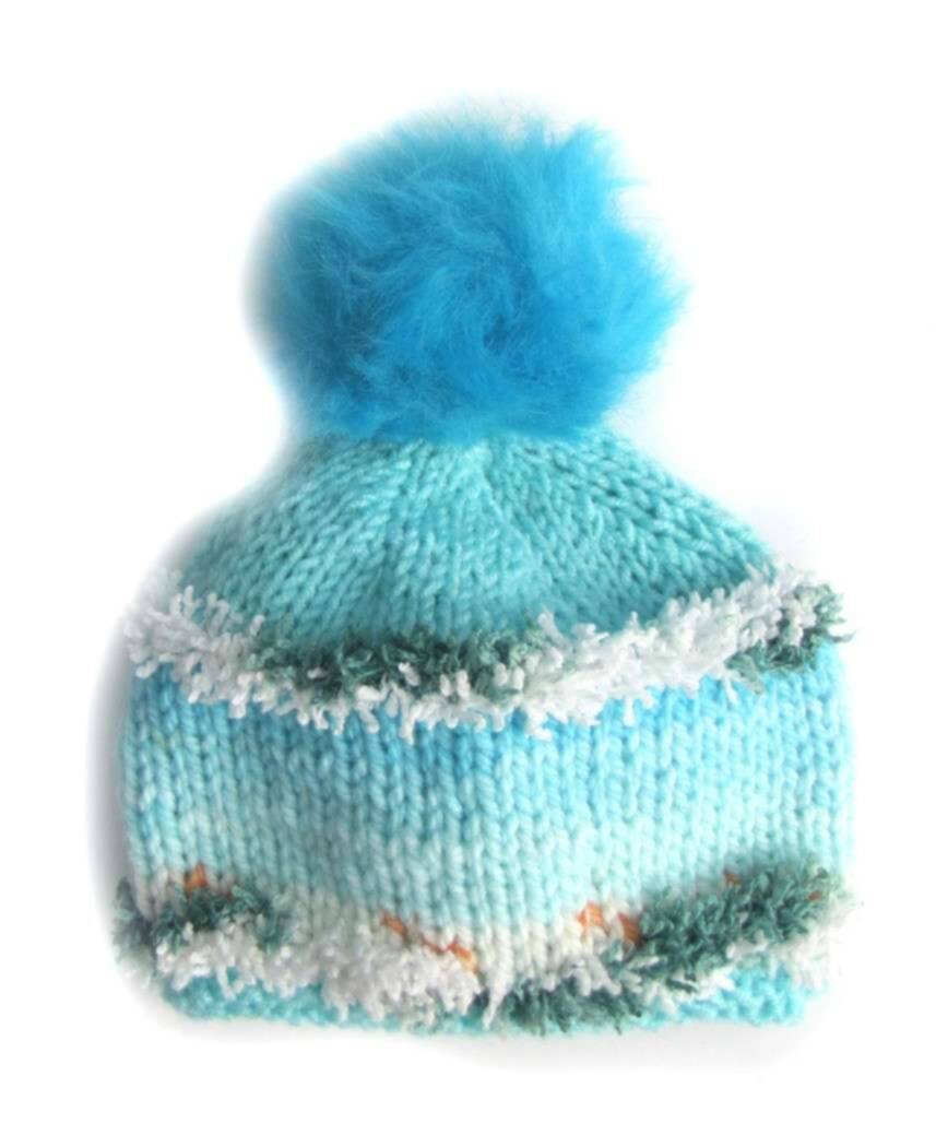 KSS Knitted Hat with Furry Pom Pom 14-15" (3 -18 Months) KSS-HA-404