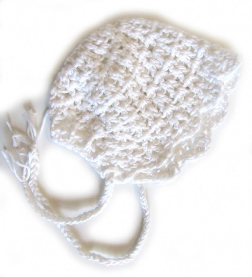 KSS White Cotton Bonnet Type Baby Hat 13 - 15" (3 Months) KSS-HA-431