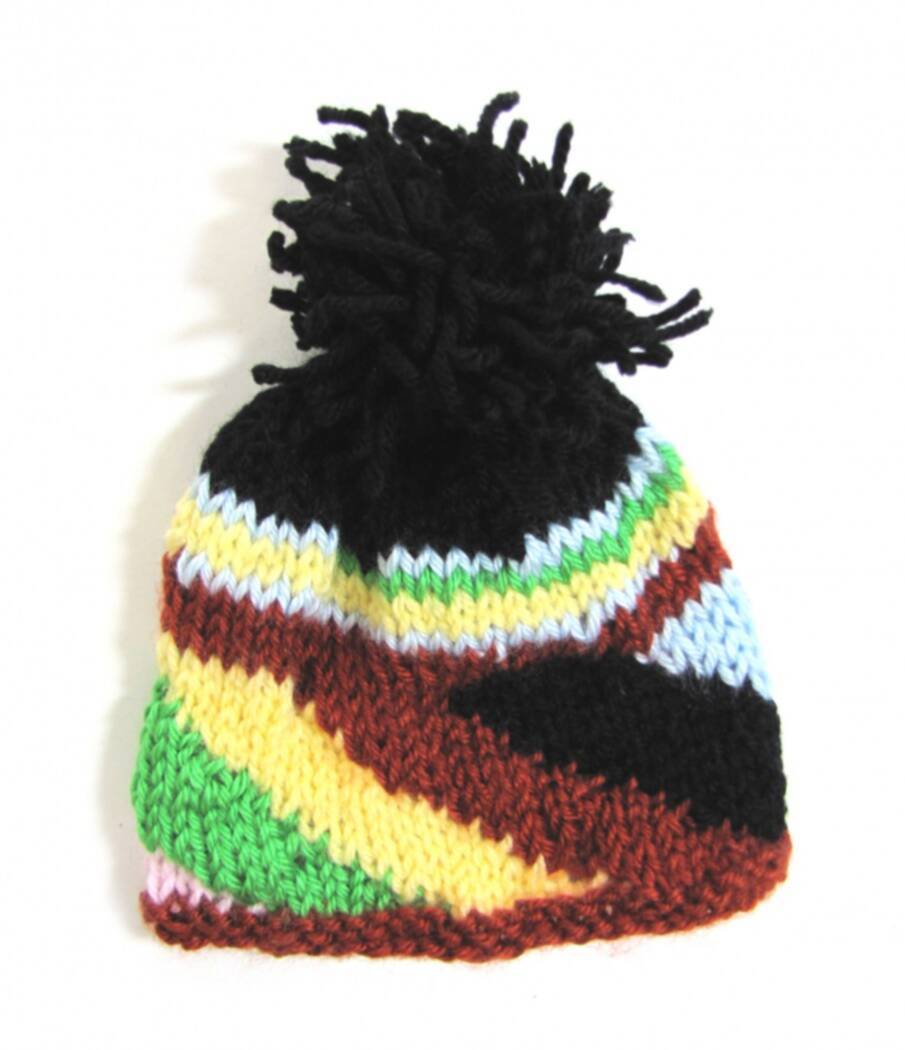 KSS Spiral Knitted Hat with Pom Pom 12 - 13" (0 -6 Months) KSS-HA-475