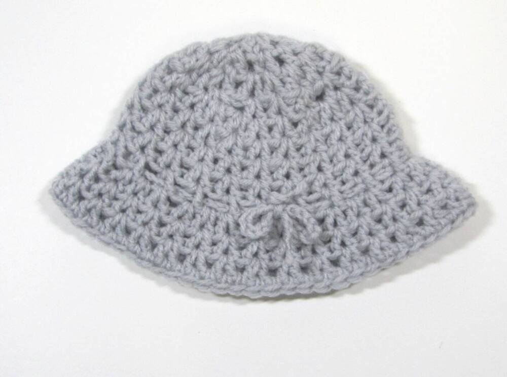 KSS Grey Crocheted Acrylic Sunhat 14-16" (3-12 Months) KSS-HA-699