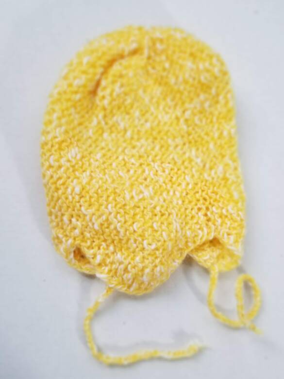 KSS Yellow/white Knitted Classic Cotton Cap (3 Months) HA-736 KSS-HA-736-EB