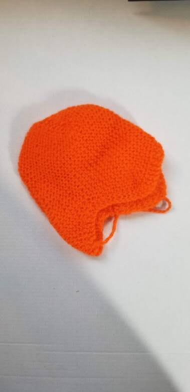 KSS Dark Tangerine Colored Knitted Classic Cotton Cap (3 Months) KSS-HA-758