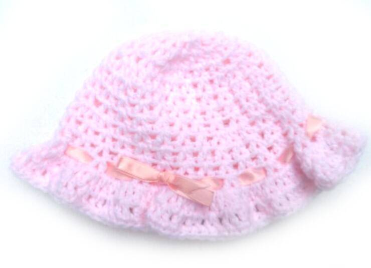 KSS Pink Crocheted Sunhat 14-16" (3-6 Months) HA-796 KSS-HA-796-AZH