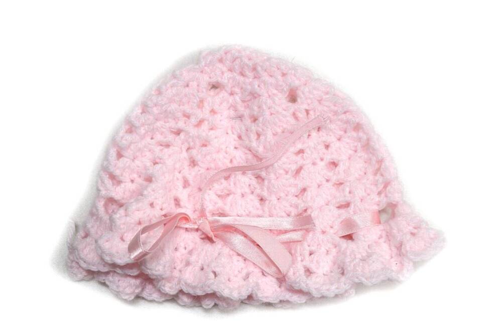 KSS Pink Crocheted Sunhat 14-16" (3-6 Months) HA-800 KSS-HA-800