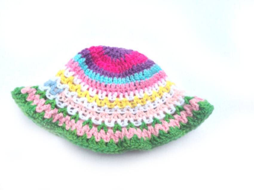 KSS Colorful Crocheted Sunhat 14-16" (3-6 Months) HA-801