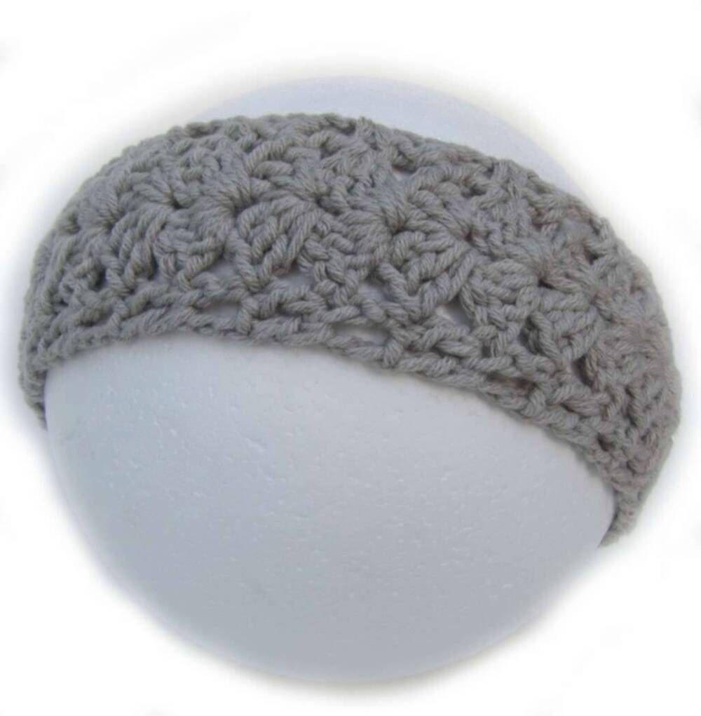 KSS Grey Adjustable Crocheted Headband up to 20" HB-146 KSS-HB-146-ET