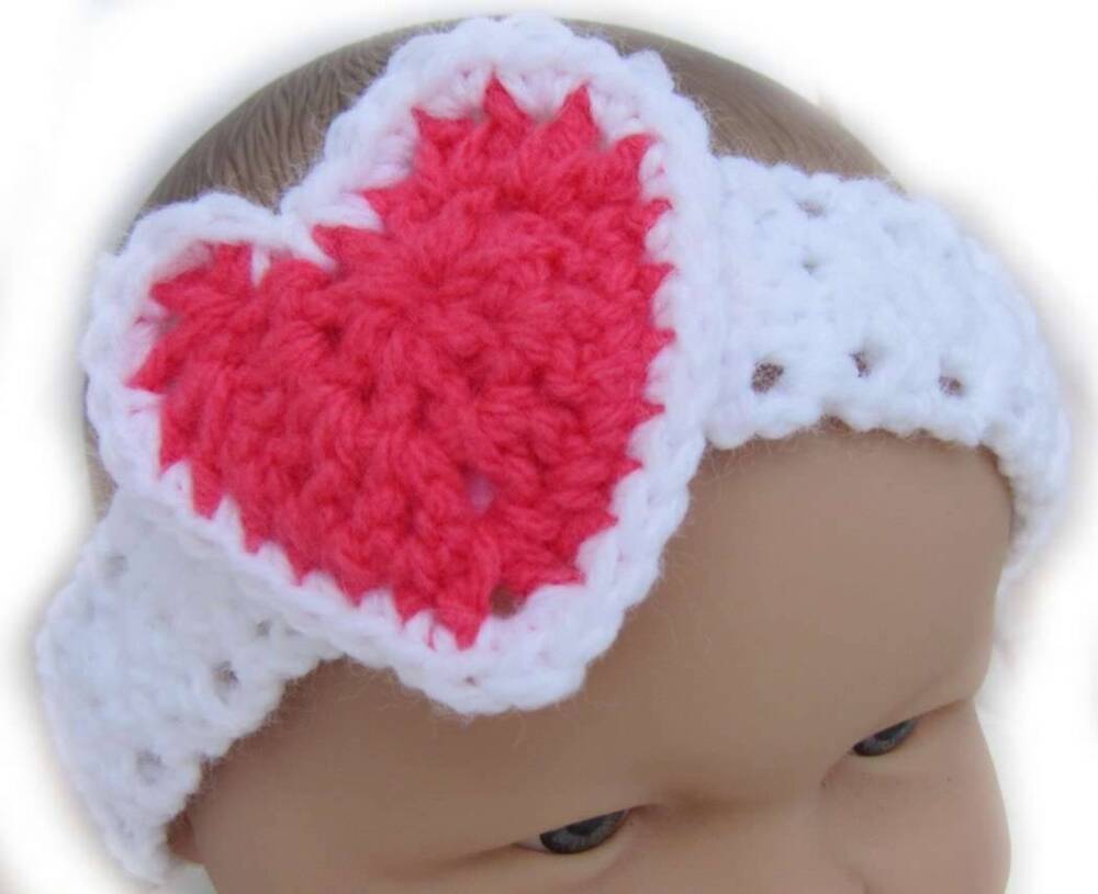 KSS White Narrow Headband with a Heart up to 19" (Toddler) KSS-HB-150