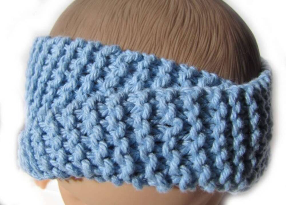 KSS Blue Knitted Cotton Infinity Headband 14-16" HB-157 KSS-HB-157-EBK
