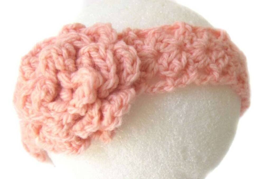 KSS Pink Crocheted Acrylic Headband up to 17" 0 - 24 Months KSS-HB-178-SW-166-EB