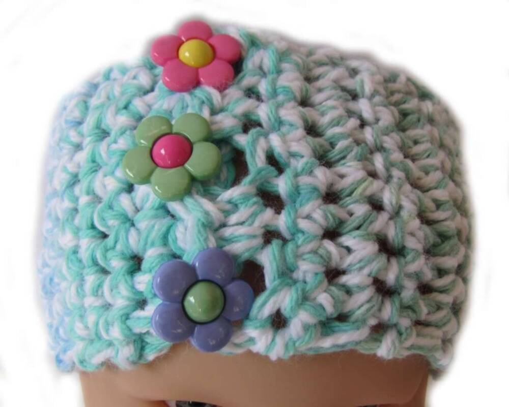 KSS Pastel Crocheted Cotton Headband with Buttons 14 - 16" KSS-HB-196