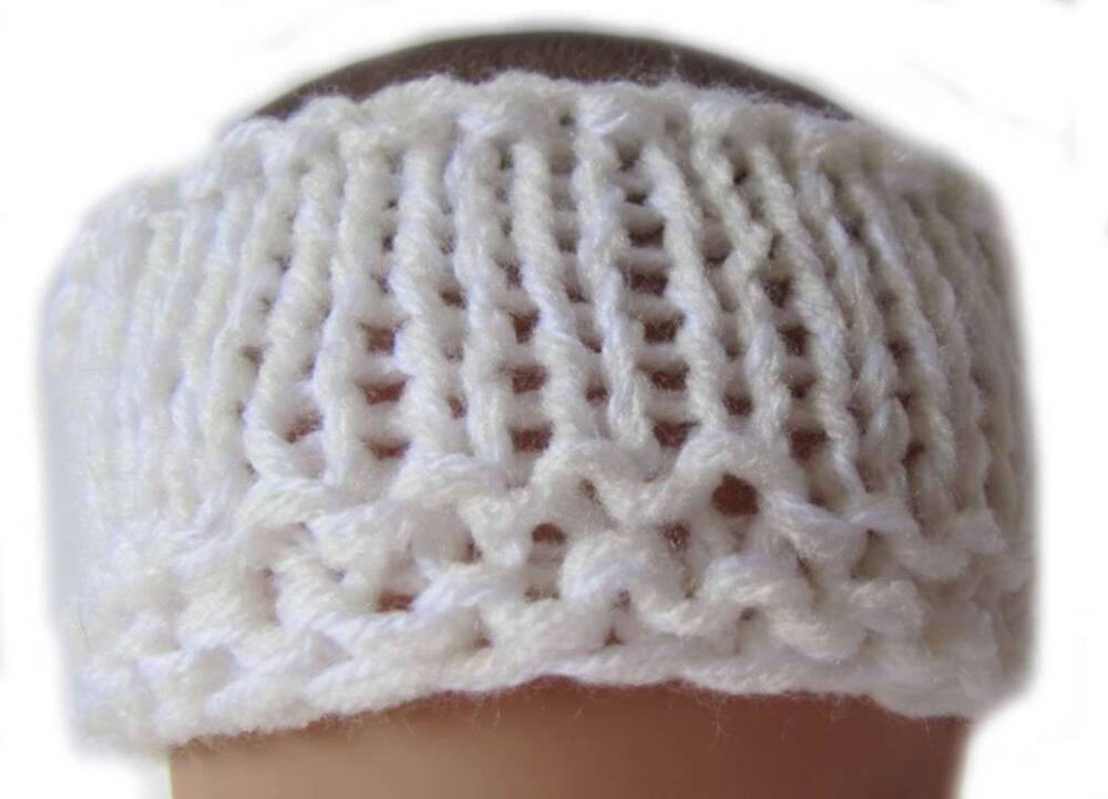 KSS Ivory White Knitted Cotton Baby Headband 13-15" (3-9M) KSS-HB-210-EB