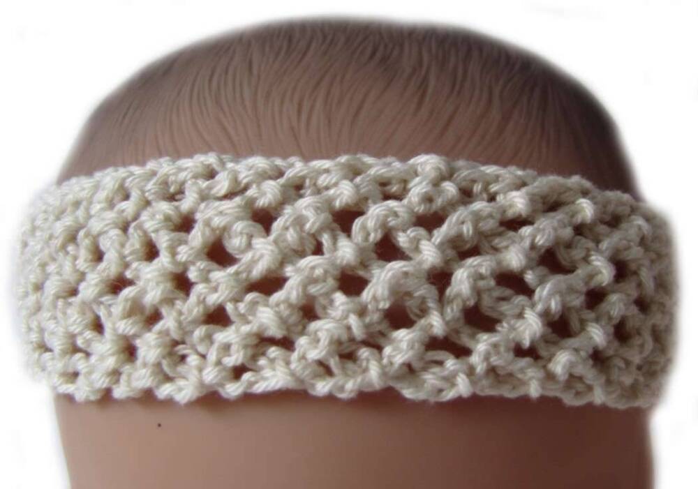 KSS Natural Crocheted Net Cotton Headband 15-17" KSS-HB-211-DR-116-ET