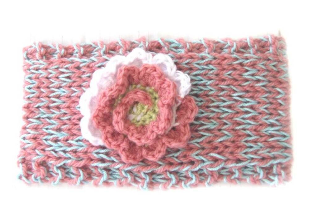 KSS Mint and Pink Headband with Flower 12-13" (0-6 Months) KSS-HB-225