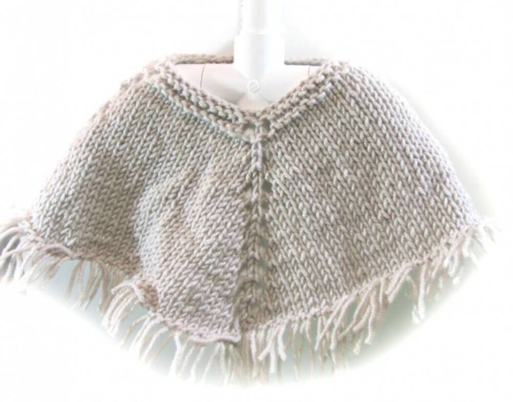KSS Grey Baby Poncho with Fringes (3 Months) KSS-PO-007