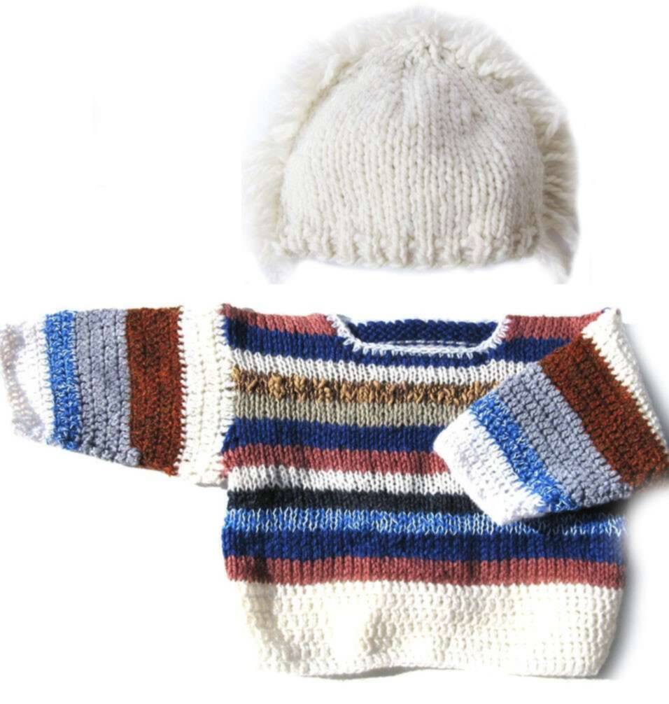 KSS Earth Off White/Brown Sweater/Jacket Set (3-4 Years) - Click Image to Close