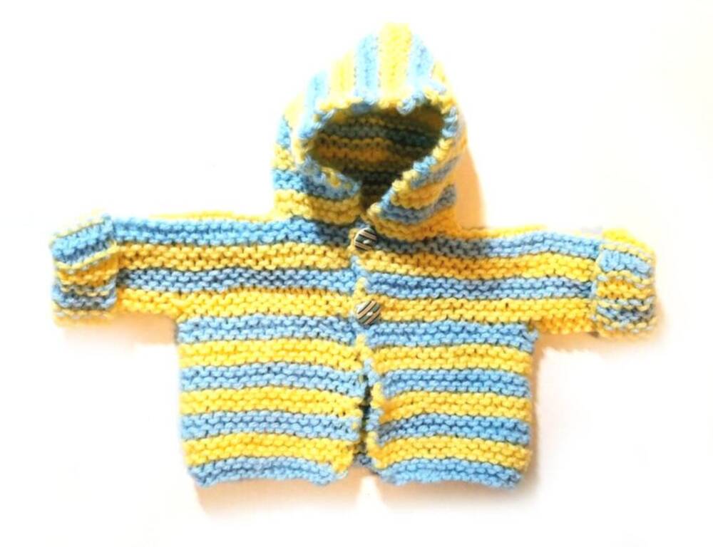 KSS Blue/Yellow Hooded Baby Sweater/Jacket (Newborn) SW-1003 KSS-SW-1003