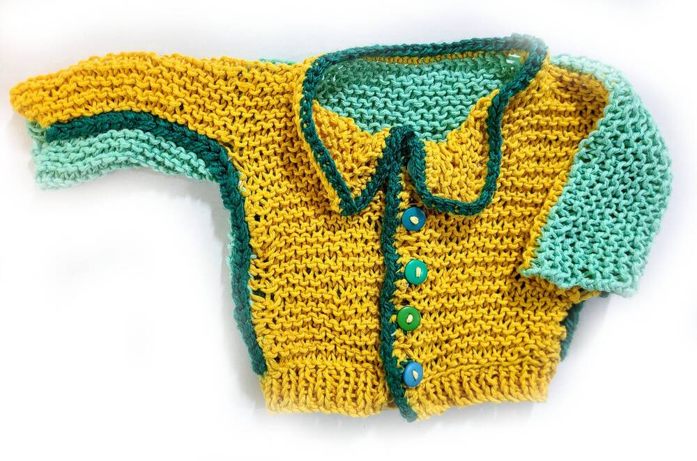 KSS Green Yellow Cotton Sweater/Cardigan 3 Months SW-1014 KSS-SW-1014-EB
