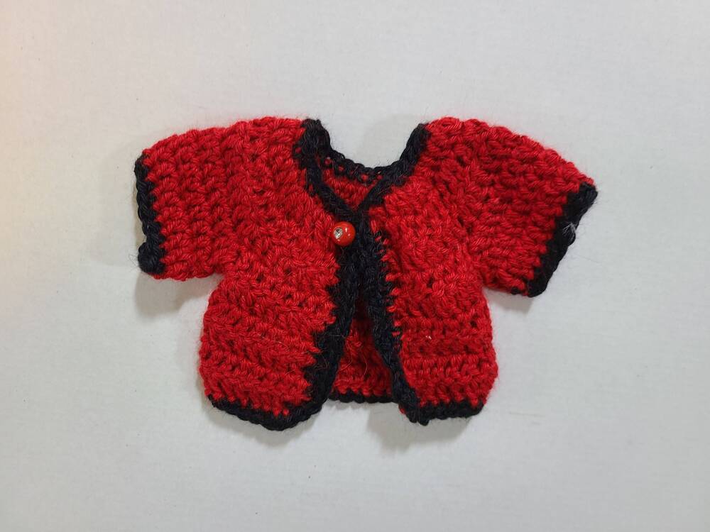 KSS Tiny Red Sweater/Cardigan for a preemie or a doll KSS-SW-1023