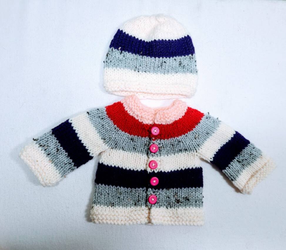 KSS Very Colorful Sweater/Jacket and Cap set (6 Months) SW-1040 KSS-SW-1040