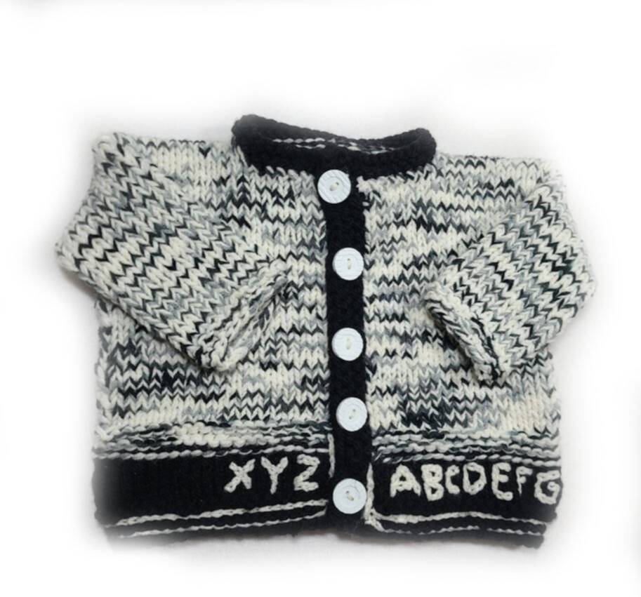 KSS Heavy Black and White Alphabet Sweater/Jacket (3 Years) SW-1041