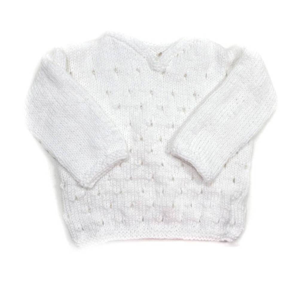 KSS White Soft Lacy Pullover Sweater and Hat (3-4 Years) SW-1056 KSS-SW-1056-EB-AZH
