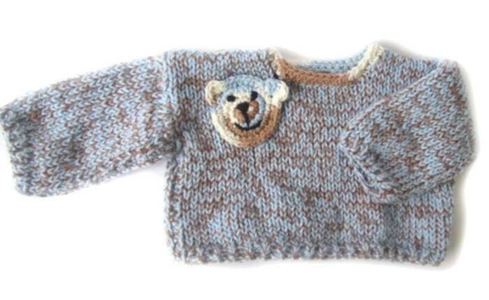 KSS Soft Light Blue and Brown  Sweater (18 Months)