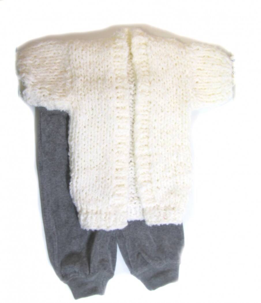 KSS Bone Colored Sweater Vest and Grey Velour Pants 2 Years KSS-SW-157-EB