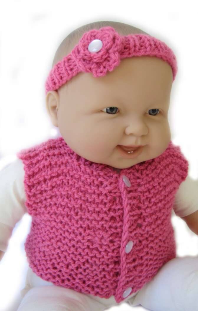KSS Pink Sweater Vest with Headband (6-9 Months) KSS-SW-163-EB