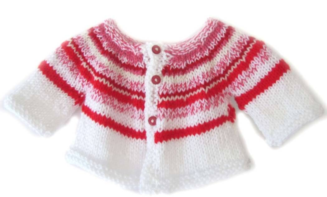 KSS Red/White Stripe Sweater/Cardigan (6 - 9 Months) KSS-SW-242-AZ