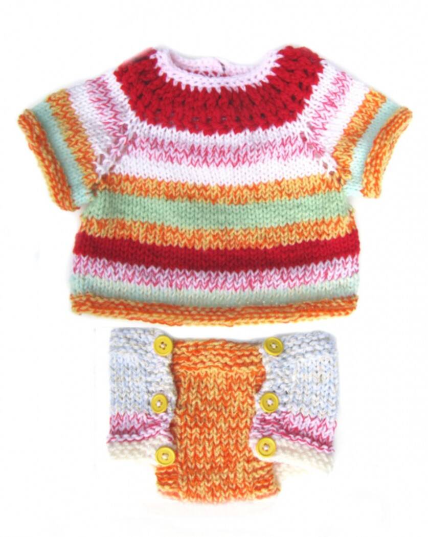 KSS Strawberry Stripe Short Sleeve Sweater/Vest & Pants (12 Months) KSS-SW-247-PA-032-EB